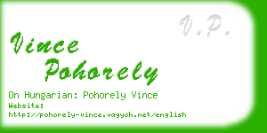 vince pohorely business card